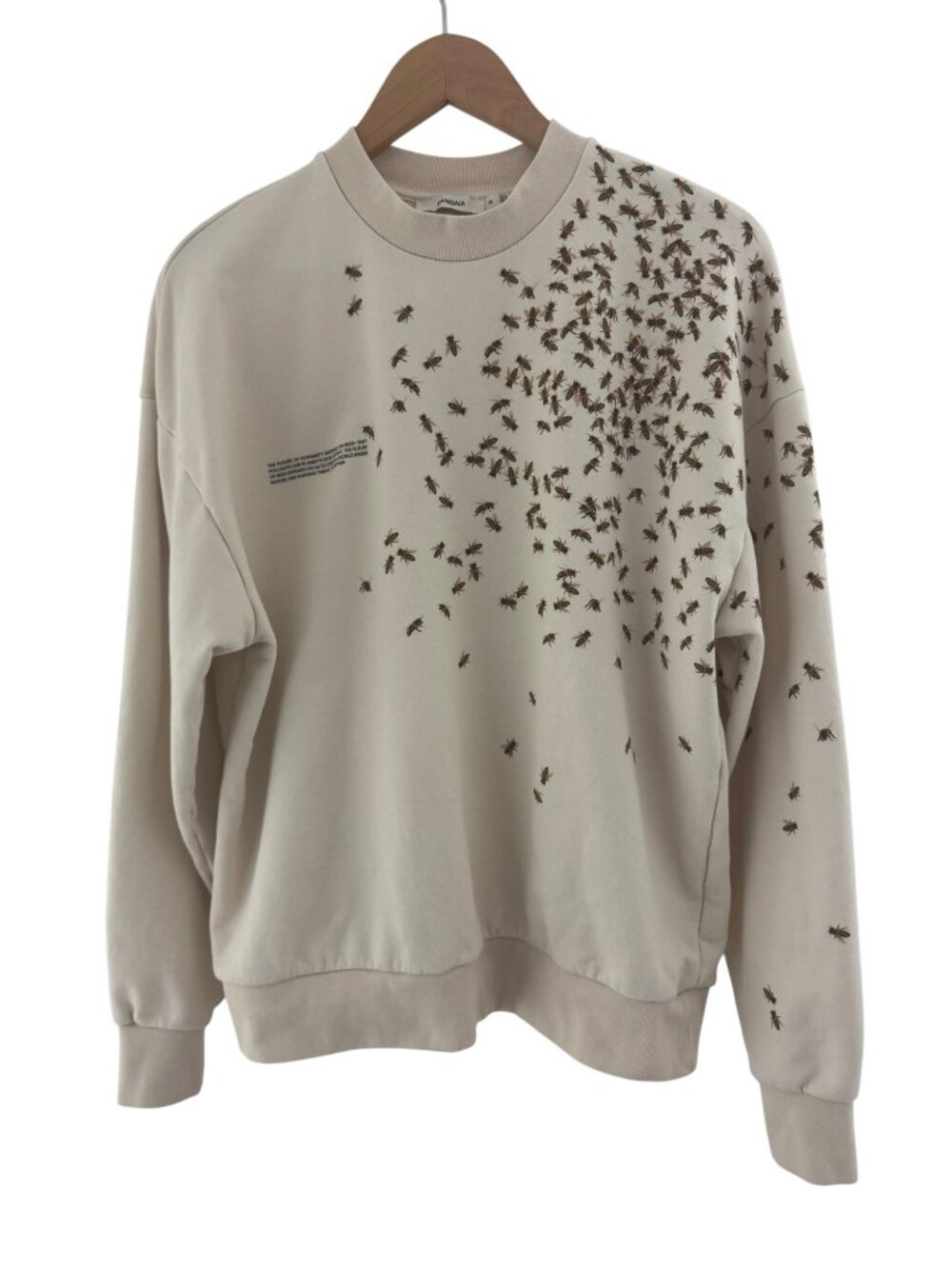 Pangaia Unisex Ivory Bee The Change Wild Sweatshirt Crew Neck M Organic Cotton